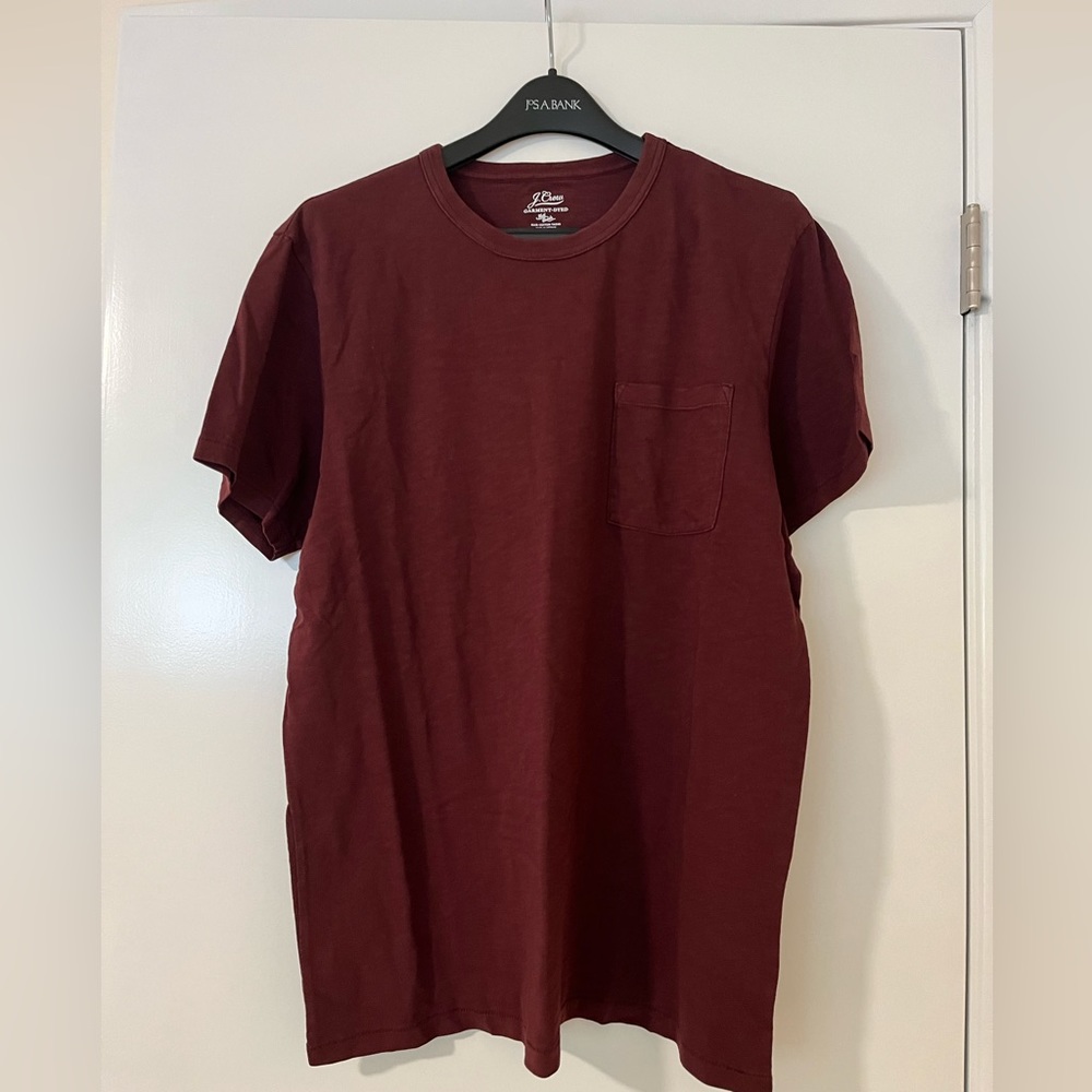 J Crew Large Garment-dyed slub cotton crewneck T-shirt